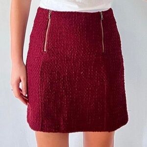 Ann Taylor LOFT Burgundy Skirt with Zippers
